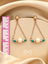 The Garden Swing- Golden Pearl and Bead Earrings