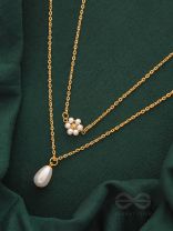 Lily Of The Valley- Golden Pearl Necklace With Anti-Tarnish Coating