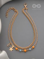 The Lucky Stars-  Golden Beads Layered Anklet