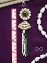 Kalapa- The Bell of Harmony- Stones and Pearls Embroidered Earrings 