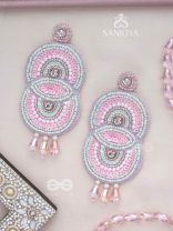 Dwaidha- The Dual- Stones, Sequins and Beads Embroidered Earrings 