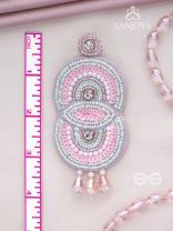 Dwaidha- The Dual- Stones, Sequins and Beads Embroidered Earrings 