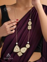 Dwista- The Copper Beauty- Beads And Stones Embroidered Necklace With Anti-Tarnish Coating 