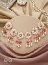 Vinirmita- The Beautiful Garden- Resham, Pearls and Stones Embroidered Choker Necklace