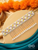 Ajathya- The Yellow Jasmine- Stones and Glass Beads Embroidered Choker Necklace