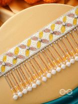 Ajathya- The Yellow Jasmine- Stones and Glass Beads Embroidered Choker Necklace