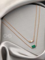 The Jade Shadow- Golden Layered Necklace With Anti-Tarnish Coating 