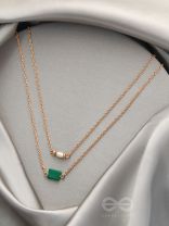 The Jade Shadow- Golden Layered Necklace With Anti-Tarnish Coating 