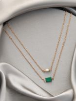 The Jade Shadow- Golden Layered Necklace With Anti-Tarnish Coating 