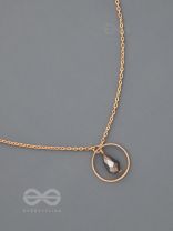 The Third Eye- Golden Bead Necklace With Anti-Tarnish Coating