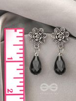 The Frosted Flower- Tiny Trinket Earrings (Ebony Black)