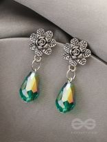 The Frosted Flower- Tiny Trinket Earrings (Shamrock Green)