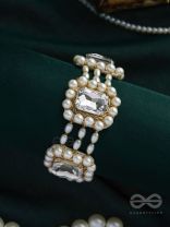 Bhaamin- The Blazing Light- Stone and Dabka Embroidered Bracelet