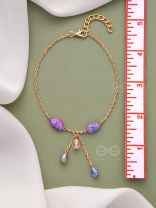 The Purple Moon- Golden Stones and Beads Bracelet