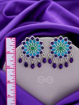 The Midnight Sun- Silver Enamelled Earrings