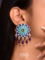 The Midnight Sun- Silver Enamelled Earrings