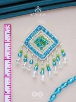 Vimita - The Splendid Square - Beads, Cutdana And Sequins Hand Embroidered Earrings
