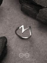 The Crooked Crown- Adjustable Silver Ring