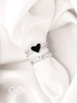 String of Hearts- Set of Two Silver Rings