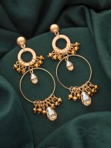The Autumn Vibes- Golden Beads Earrings