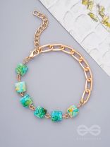The Ice Maiden- Golden Glass Beads Bracelet