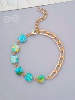 The Ice Maiden- Golden Glass Beads Bracelet