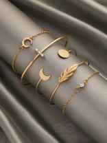 The High Five- Set of 5 Golden Bracelets