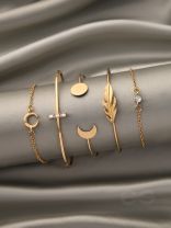 The High Five- Set of 5 Golden Bracelets