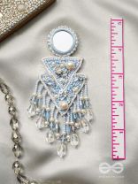 Rasayana- The Elixir Rain- Mirror and Pearls Embroidered Earrings