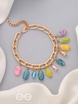 The Rainbow Drops- Golden Embellished Bracelet