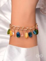 The Rainbow Drops- Golden Embellished Bracelet