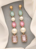 The Fairy Floss- Golden Embellished Earrings