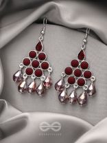 The Maroon Haze- Oxidised Glass Beads Earrings