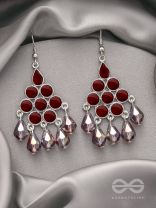 The Maroon Haze- Oxidised Glass Beads Earrings