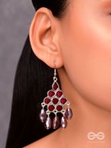 The Maroon Haze- Oxidised Glass Beads Earrings