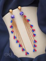 The Celestial Showers- Golden Embellished Earrings