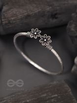 The Early Bloomer- Oxidised Bangle Bracelet