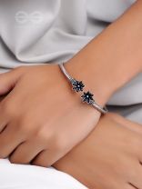 The Early Bloomer- Oxidised Bangle Bracelet