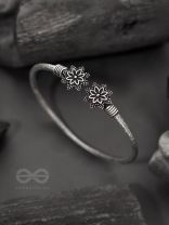 Ups-a-Daisy- Oxidised Bangle Bracelet