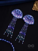 Nidusha- The Enigmatic Fish - Stones and Sequins Embroidered Earrings