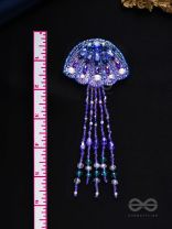 Nidusha- The Enigmatic Fish - Stones and Sequins Embroidered Earrings