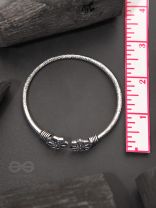 Misty Snowflakes- Oxidised Bangle Bracelet