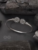 Full Bloom - Oxidised Bangle Bracelet