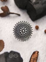 The Moonlit Fantasy- Oxidised Statement Ring