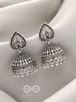 Hearts and Flowers- Brass Jhumka Earrings