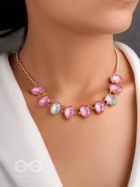 Garland Of Wild Roses- Golden Embellished Necklace With Anti-Tarnish Coating 