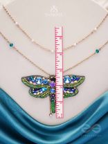 Chitrang- The Colorful Butterfly - Stones And Sequins Embroidered Necklace With Anti-Tarnish Coating 