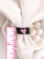 The Midnight Sky- Black Beaded Ring