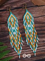 The Magma Ocean- Golden Embellished Earrings