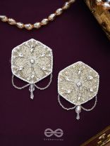 Tuhina- The Pristine Snowflake- Stones and Beads Embroidered Earrings